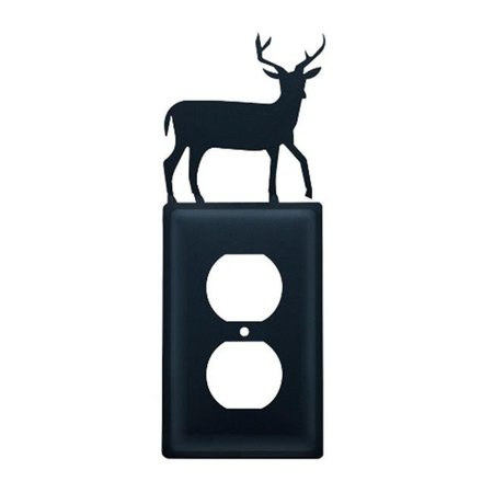 VILLAGE WROUGHT IRON Village Wrought Iron EO-3 Deer Outlet Cover-Black EO-3